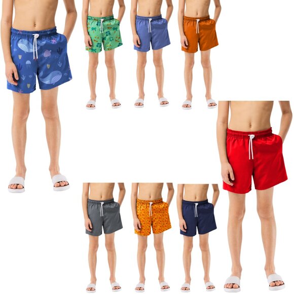 Boy's Beach Swim Trunk Shorts Quick Dry UPF 50+ Little Boys Bathing Swimsuit - Picture 7 of 15